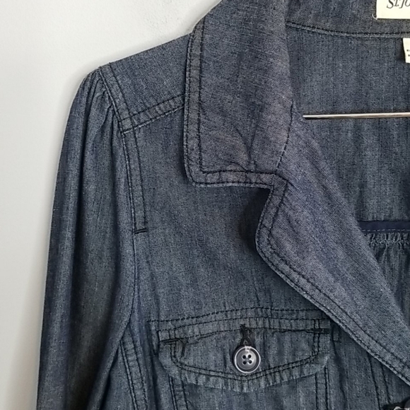 St Johns Bay Cinch Waist Jean Jacket Size Large - Picture 2 of 7